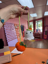 Load image into Gallery viewer, Spooky Crocheted Car Mirror Accessory