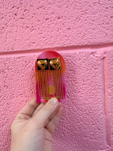 Load image into Gallery viewer, 3D Heart in Square Tassel Earrings