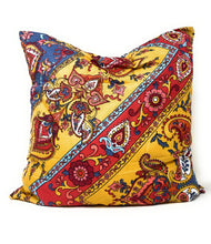 Load image into Gallery viewer, Tache Mustard Yellow Blue Red Paisley Chevron Hanging Gardens Cushion Cover 2-Pieces (HS3148Y)