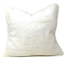 Load image into Gallery viewer, Tache Cotton Ivory White Paisley Damask Matelassé Powder Snow Cushion Covers / Euro Sham (JHW-643)