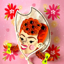 Load image into Gallery viewer, Darla the Cowgirl Brooch by Marla VonDuta x Lipstick &amp; Chrome