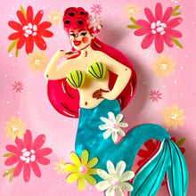 Load image into Gallery viewer, Pearl the Mermaid Brooch by Marla VonDuta x Lipstick &amp; Chrome