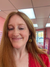 Load image into Gallery viewer, Chocolate Chip Pancake Dangle Earrings