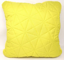 Load image into Gallery viewer, DaDa Bedding Hand-Made Tuscan Sun Yellow Sherpa Backside Quilted Throw Pillow - 18" x 18"
