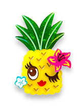 Load image into Gallery viewer, Pucker Up Pineapple Brooch by Miss Fluff x Lipstick &amp; Chrome