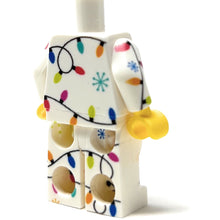 Load image into Gallery viewer, Christmas Lights PJs Minifig Body made using LEGO parts - B3 Customs