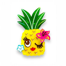 Load image into Gallery viewer, Pucker Up Pineapple Brooch by Miss Fluff x Lipstick &amp; Chrome