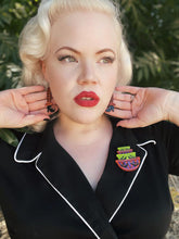 Load image into Gallery viewer, Bewitching Booties Earrings in PURPLE by Lipstick &amp; Chrome