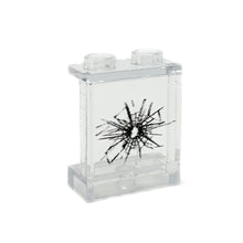 Load image into Gallery viewer, Window with Large Cracked Hole #1 - Custom Printed LEGO 1x2x2 Panel, B3 Customs