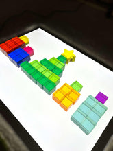 Load image into Gallery viewer, **Pre-order (Ships in 1-2 Weeks)**Wooden Christmas Tree with 7 Pcs Lucite Cubes Set