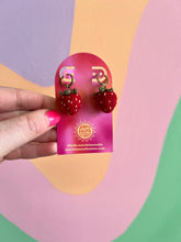 Load image into Gallery viewer, Crochet Red Fruit Earrings