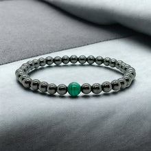 Load image into Gallery viewer, Natural Malachite &amp; Hematite Pain Support Bracelet
