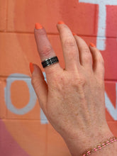 Load image into Gallery viewer, Checkered Black Enamel Titanium Ring