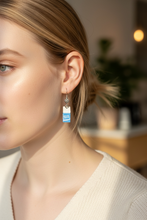 Load image into Gallery viewer, Blue Milk Brick Earrings