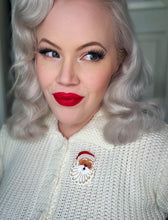 Load image into Gallery viewer, Starry Eyed Santa Brooch by 50's Vintage Dame x Lipstick &amp; Chrome