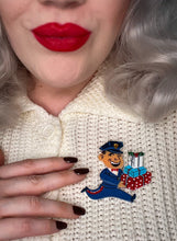 Load image into Gallery viewer, Christmas Happy Mail Brooch by 50's Vintage Dame x Lipstick &amp; Chrome