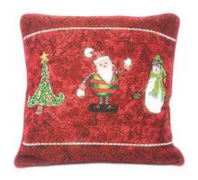 Load image into Gallery viewer, Tache Here Comes Santa Claus Vintage Holiday Woven Tapestry Throw Pillow Cover (8577CC)