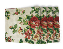 Load image into Gallery viewer, Tache Sweet Roses Vintage Ivory Woven Tapestry Placemat Set (17593PM)