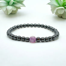 Load image into Gallery viewer, Joint Movement Support Purple Fluorite &amp; Hematite Bracelet - Non-Magnetic