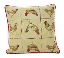 Load image into Gallery viewer, Tache Country Farmhouse Rooster Hens Woven Tapestry Throw Pillow Cover (13139CC)