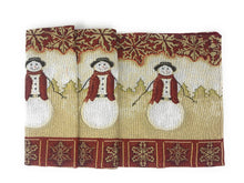 Load image into Gallery viewer, Tache Mr. &amp; Mrs. Snowman Couple Woven Tapestry Table Runners (10323TR)