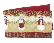 Load image into Gallery viewer, Tache Mr. &amp; Mrs. Snowman Couple Woven Tapestry Table Runners (10323TR)
