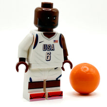 Load image into Gallery viewer, Lebron #6 USA Olympics (2024) Basketball Player Minifig made using LEGO parts - B3 Customs