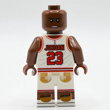 Load image into Gallery viewer, MJ #23 (White Jersey) Basketball Player Minifig made using LEGO parts - B3 Customs
