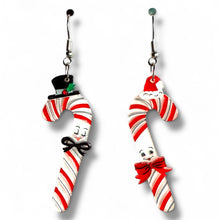 Load image into Gallery viewer, Candy Cane Couple Earrings by 50's Vintage Dame x Lipstick &amp; Chrome