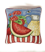 Load image into Gallery viewer, Tache Fruity Drinks Watermelon Lemonade Woven Tapestry Accent Throw Pillow Cover (13082CC)