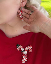 Load image into Gallery viewer, Candy Cane Couple Earrings by 50's Vintage Dame x Lipstick &amp; Chrome