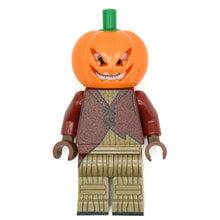 Load image into Gallery viewer, Pumpkin King Minifig made using LEGO parts