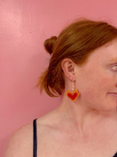 Load image into Gallery viewer, Fire Heart Emoji Acrylic Earrings