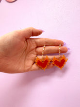 Load image into Gallery viewer, Fire Heart Emoji Acrylic Earrings
