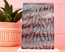 Load image into Gallery viewer, Shimmering Midnight Green Botanical Earring Display
