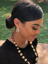Load image into Gallery viewer, Cream Antique Pearl &amp; Burnt Orange Carmen Necklace