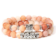 Load image into Gallery viewer, Aventurine Rosy Cheers With Lucky Owl Bracelet