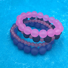 Load image into Gallery viewer, Frosted Pink &amp; Peris Stack and Stretch Bracelets Set