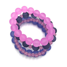 Load image into Gallery viewer, Frosted Pink &amp; Peris Stack and Stretch Bracelets Set