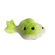 Load image into Gallery viewer, Ceramic Goldfish Ocarina Ocean Lime Green