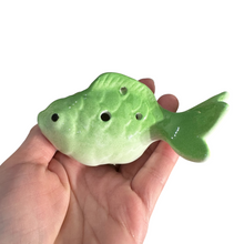 Load image into Gallery viewer, Ceramic Goldfish Ocarina Ocean Green