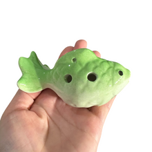 Load image into Gallery viewer, Ceramic Goldfish Ocarina Ocean Green