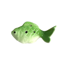 Load image into Gallery viewer, Ceramic Goldfish Ocarina Ocean Green
