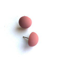 Load image into Gallery viewer, Mauve Velvet Retro Button Stud Earrings