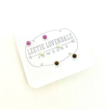 Load image into Gallery viewer, Lavender Cream and Coffee Tiny Studs Earrings Set