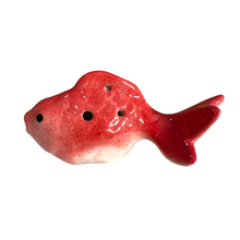 Load image into Gallery viewer, Ceramic Goldfish Ocarina Ocean Red