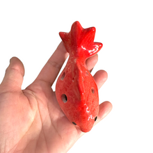 Load image into Gallery viewer, Ceramic Goldfish Ocarina Ocean Red