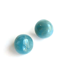 Load image into Gallery viewer, Sky Blue &amp; Gold Metallic Marbled Retro Button Studs