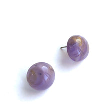 Load image into Gallery viewer, Purple &amp; Gold Metallic Marbled Retro Button Studs