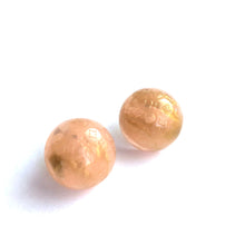 Load image into Gallery viewer, Peach &amp; Gold Metallic Dotted Marbled Retro Button Studs